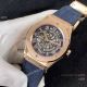 Copy Hublot Classic Fusion Skeleton 43mm Watch Rose Gold Gummy Strap (6)_th.jpg